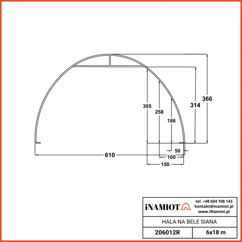 Høballehal 6x18 m 206012R