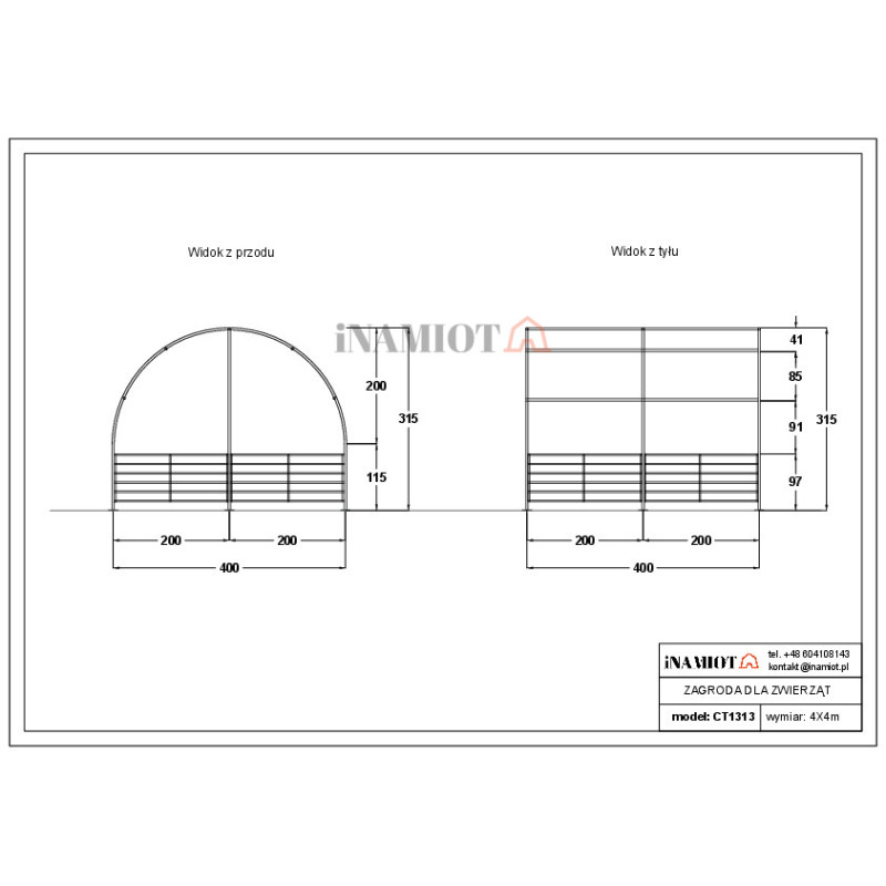 Abri pour le bétail 4x4 m GSCT1313