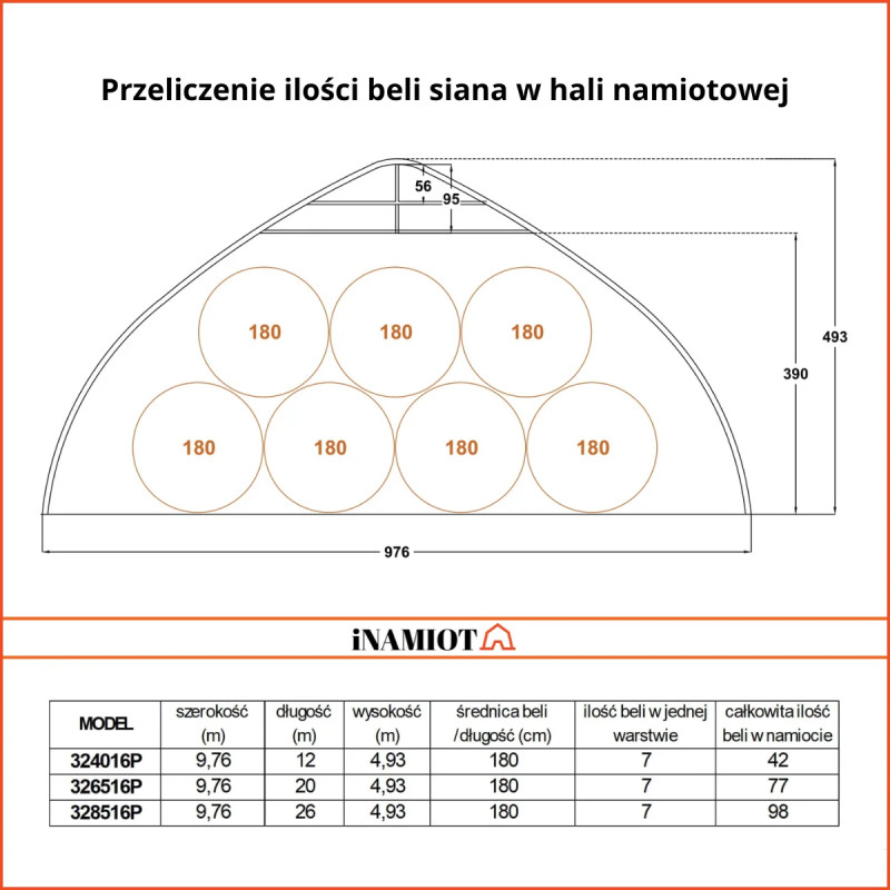 Túnel de armazenamento 328516P 9,76×26 m