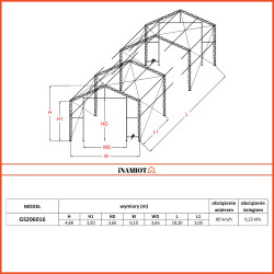Namiot magazynowy 6x18.30m GS206016 Namiot magazynowy 6x18.30m GS206016