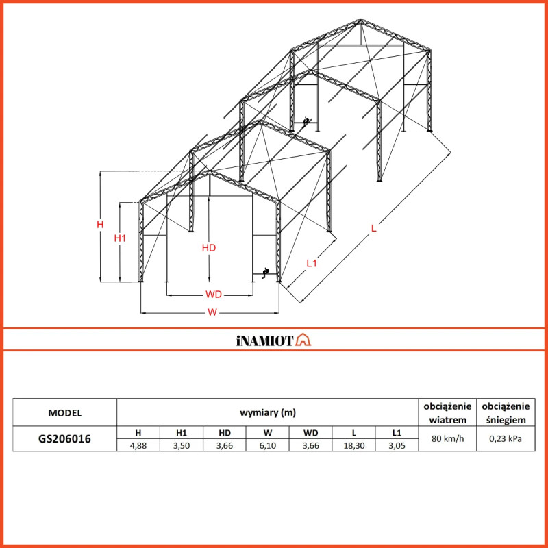 Depolama çadırı 6x18.30m GS206016