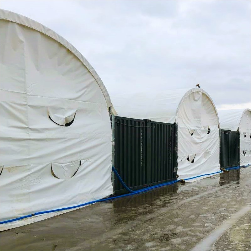 Tentinės stoginės konteineriams 6x6 m C2020H su galine sienele