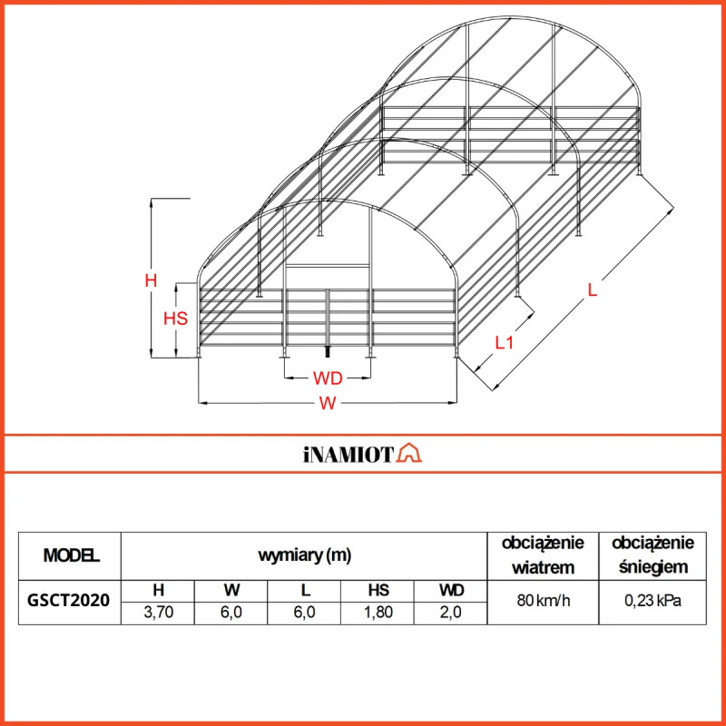 Ripari per il bestiame 6x6 m GSCT2020 Premium