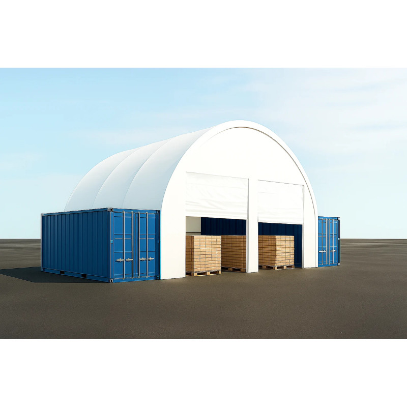 Wall with two entry gates for 12 m container shelters GSC40F