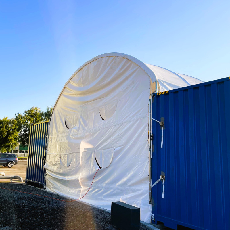 Přístřešky na kontejnery 6x12 m C2040H so zadnou stenou