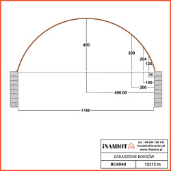 Betonnen lessenaarsdak BC4040 12x12m