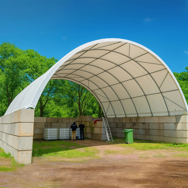 Canopy over concrete blocks BC4040 12x12m