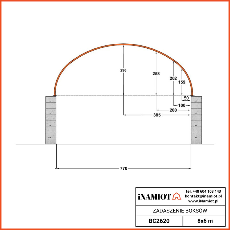 ΑΙΘΟΥΣΑ ΚΑΤΑΣΤΗΜΑΤΩΝ 8x6m BC2620 +FT με τοίχους μισού αετώματος