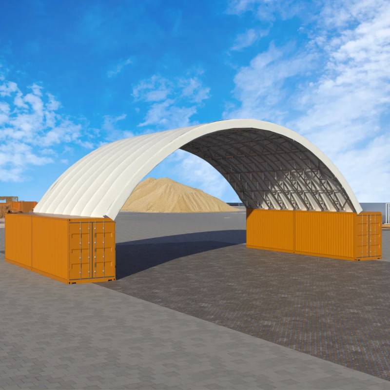 Overkapping voor de ruimte tussen zeecontainers GSC704020 21×12 m