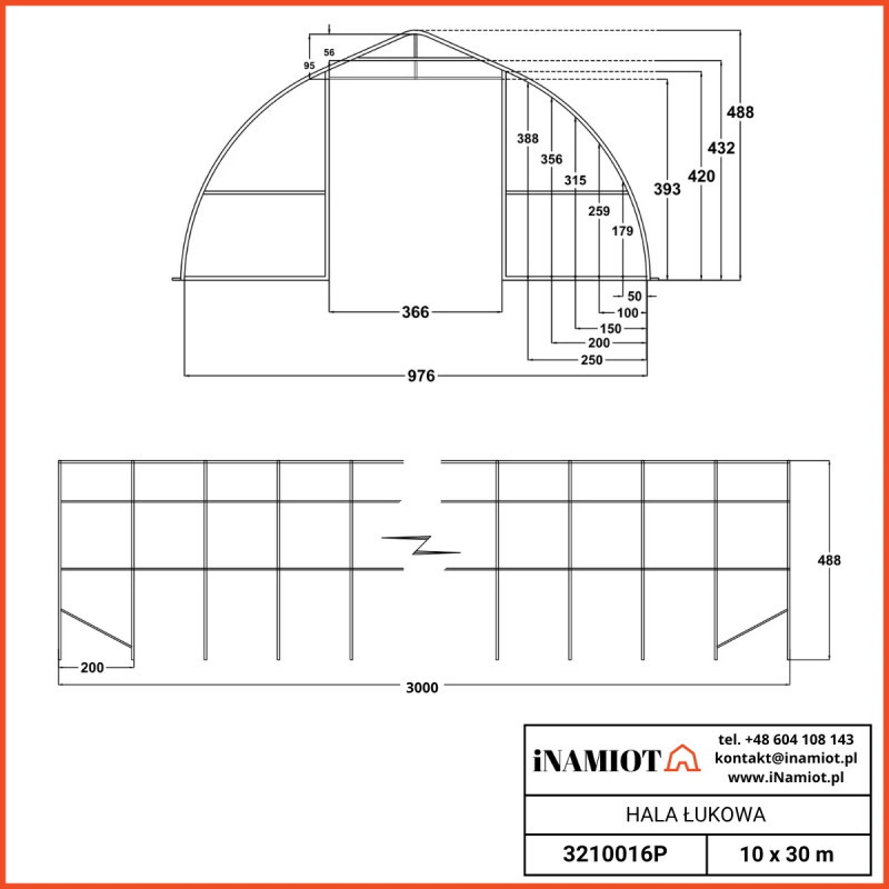 Poľnohospodársky stan 10x30 m