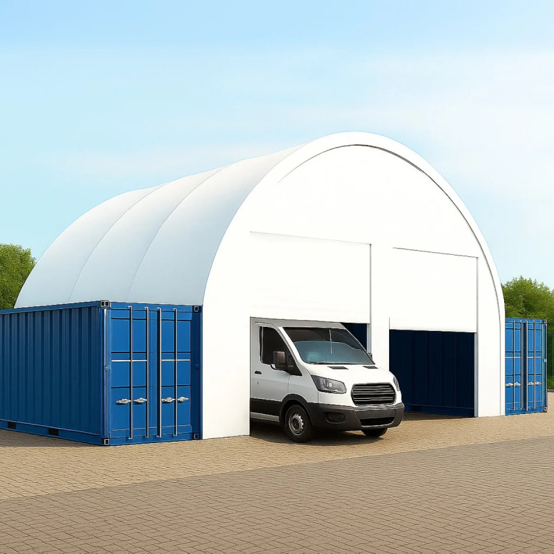 Prednji zid sa dvema ulaznim kapijama za kontejnersku nadstrešnicu 12 m GSC40F2D