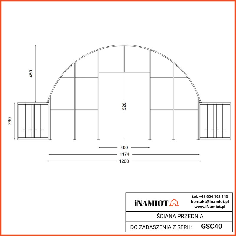Parete con cancello d'ingresso per copertura del container da 12 m GSC40F