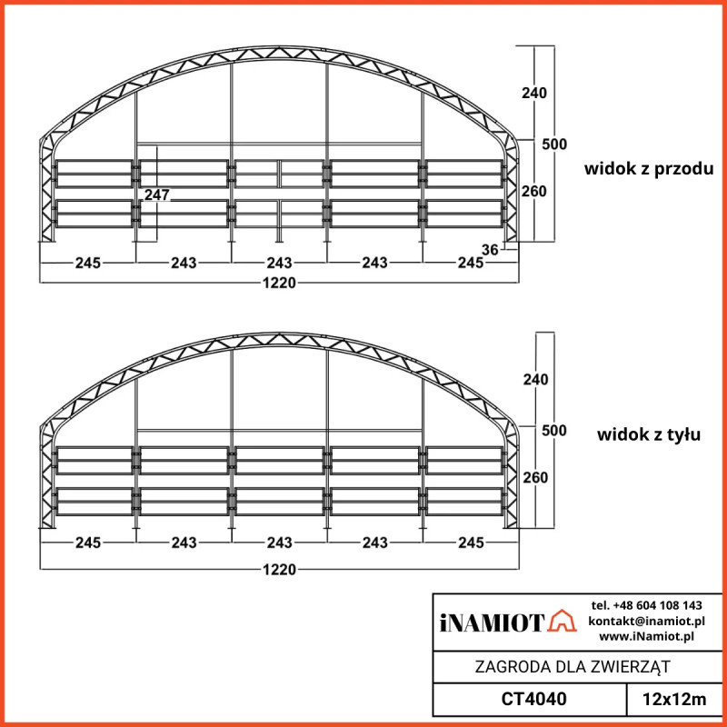 Pastogės gyvuliams 12x12 m CT4040