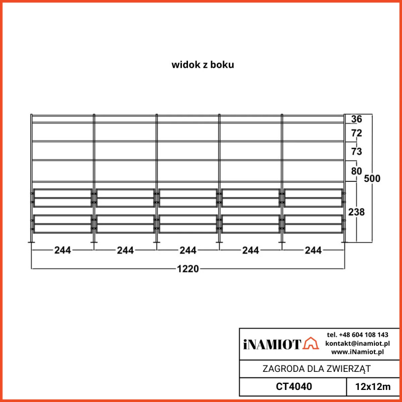 12x12 м ограђени простор за животиње CT4040