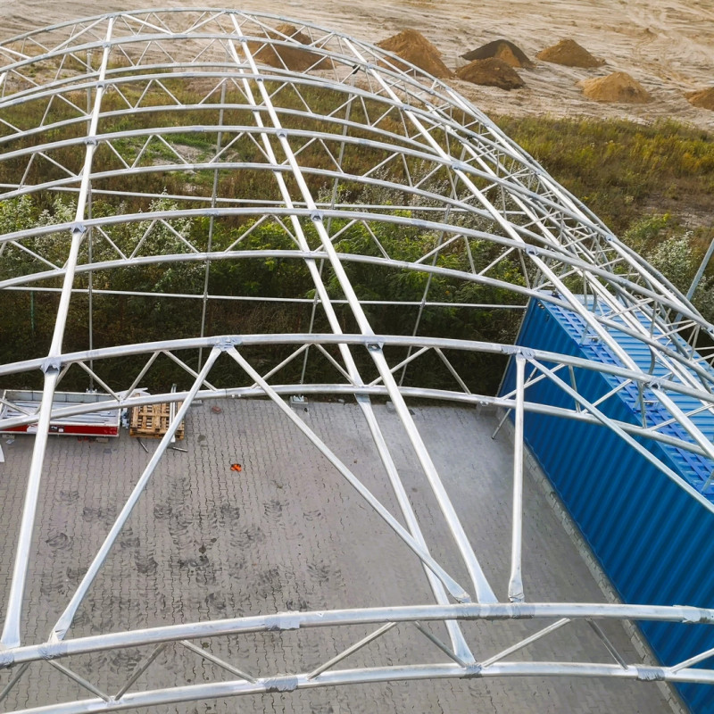 Cobertura em PVC entre blocos de betão BC4640 14,92×12,19 m