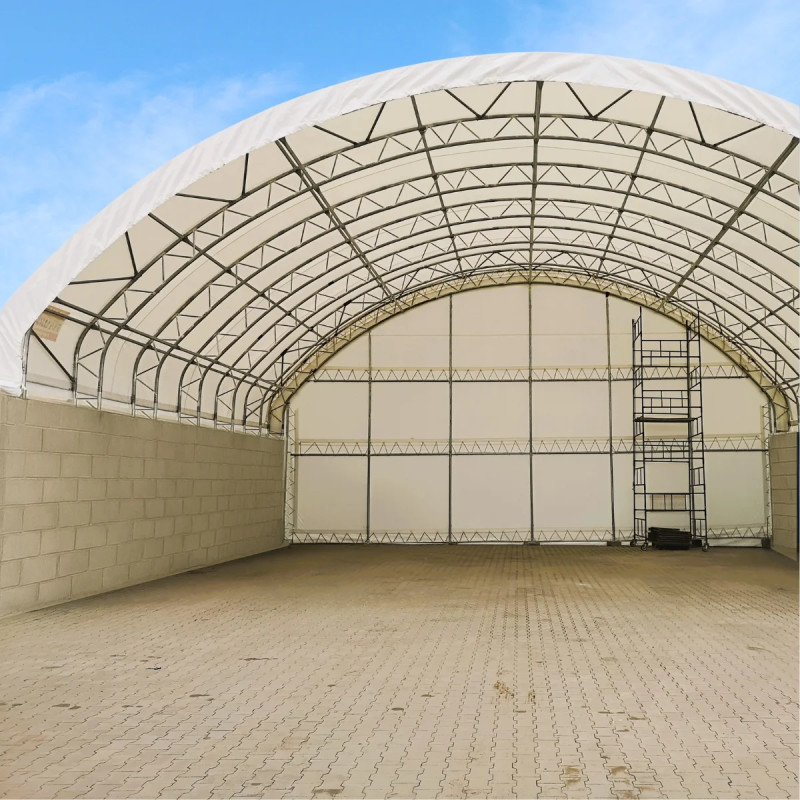 PVC-overdækning mellem betonblokke BC4660 14,92×18,30 m