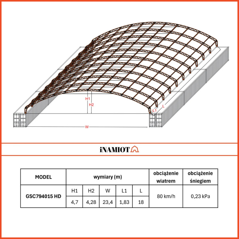 στεγαστρα κοντεϊνερ GSC796015 HD- Heavy Duty 24×18 m