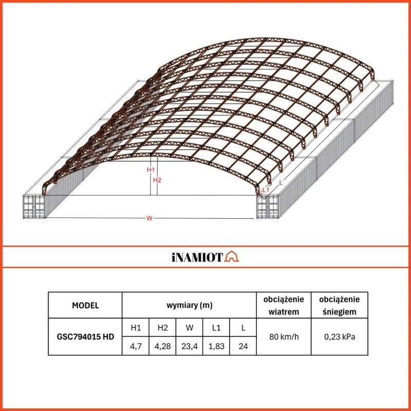 Prístrešky na kontajnery GSC798015 HD- Heavy Duty 24 × 24 m