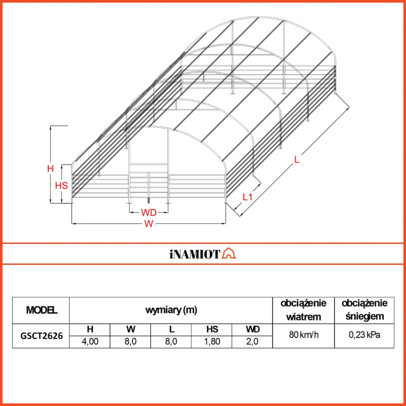 Livestock field shelters 8x16 m GSCT2652 Premium