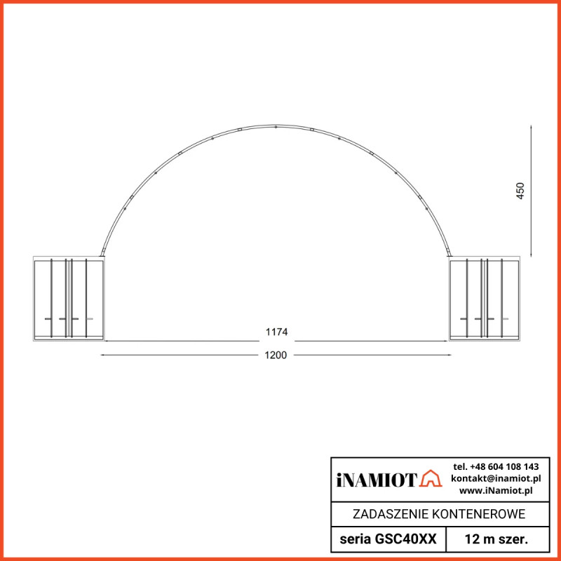 Overkapping voor zeecontainers GSC4040 Premium 12x12 m