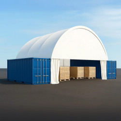 Wand mit Schiebetor für Containerüberdachungen 10 m GSC33FSD