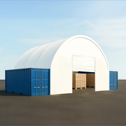 Vegg med inngangsport for 8 m containeroverbygg GSC26F