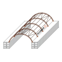 Container Überdachung mit Doppelrahmen, 10 x 24 m, C3380S