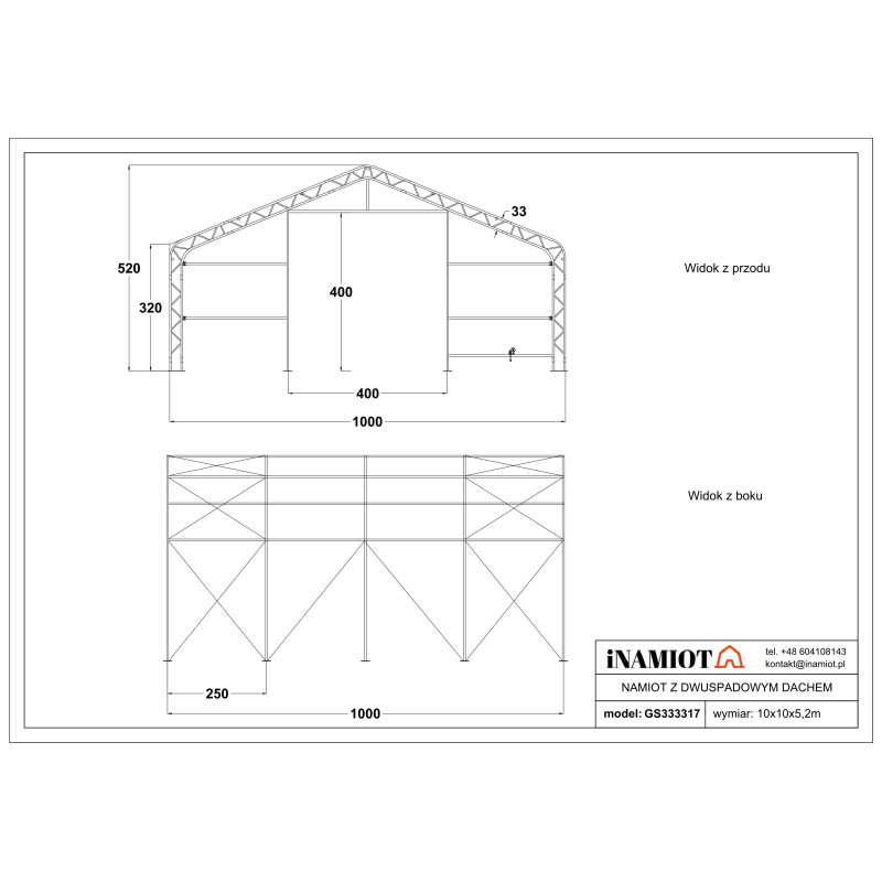 Noliktavas telts 10x21,35 m GS337017
