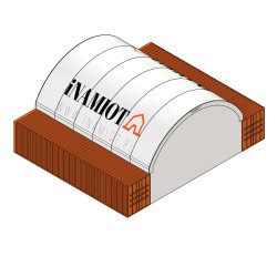 Cubiertas entre contenedores 6x6 m C2020H con pared trasera