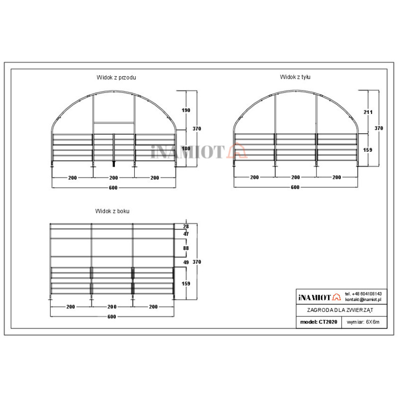 Overdækkede læskure til heste 6x6 m CT2020