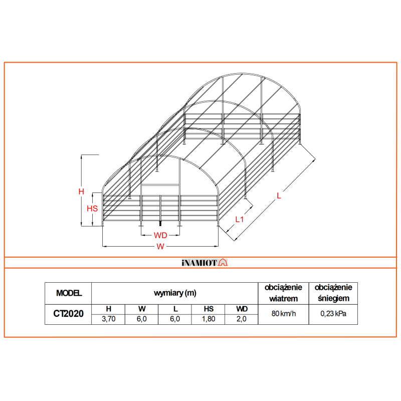 Carpas para el ganado 6x6 m CT2020