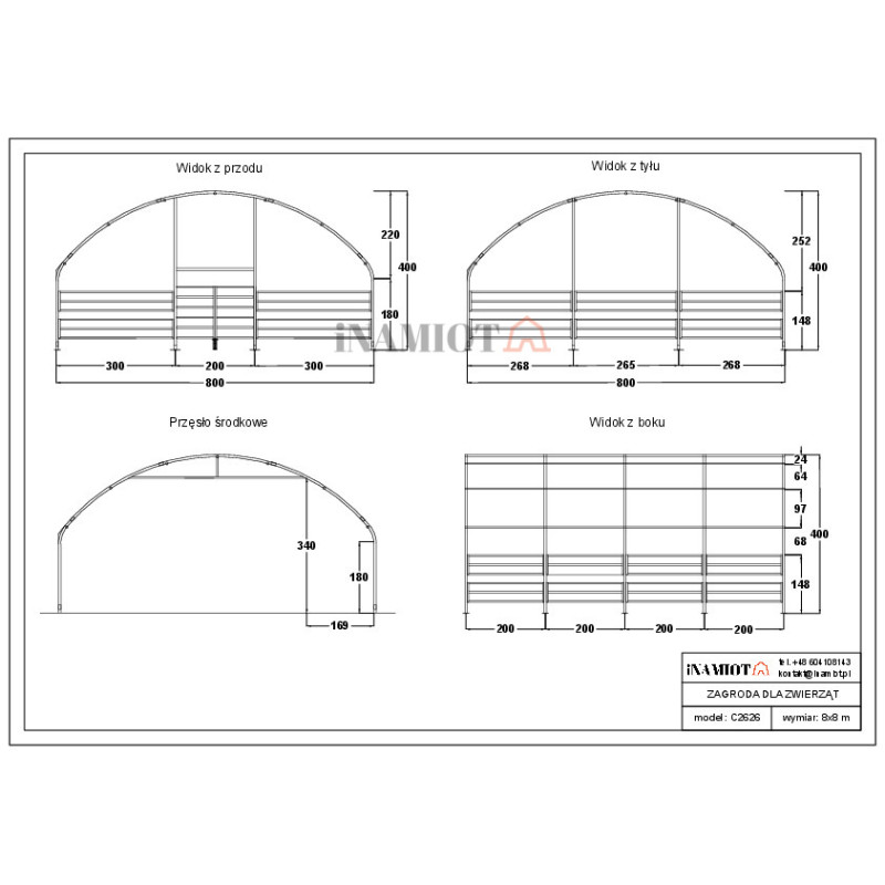 Corturi pentru animale 8x8 m CT2626