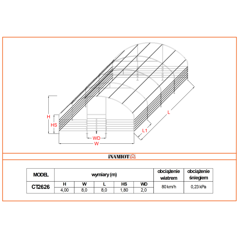 Weidezelt für Tiere 8x8 m CT2626