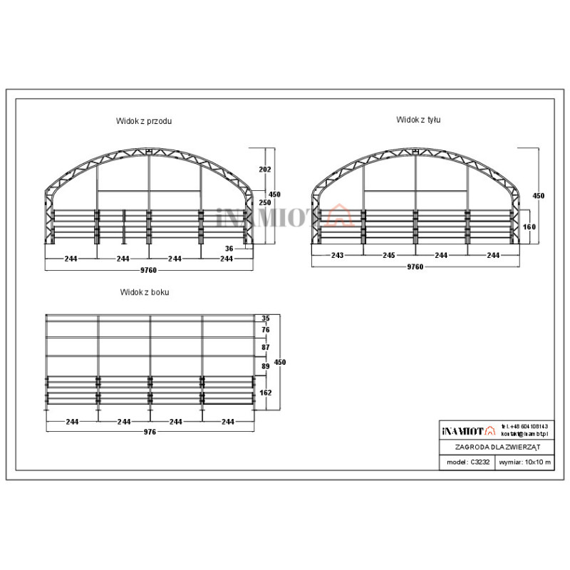 Zagroda dla zwierząt 10x10 m CT3232
