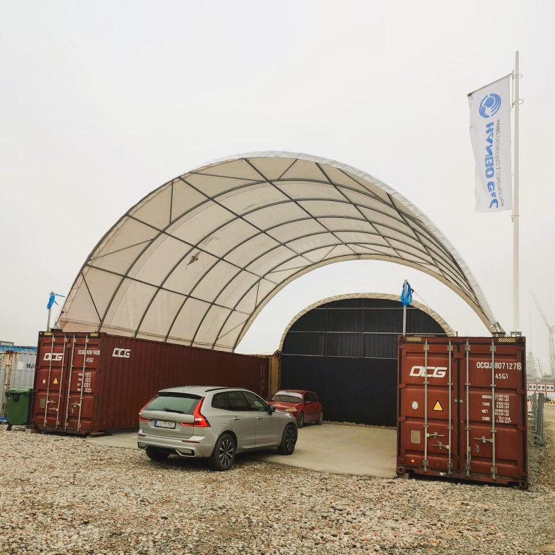 Dak van container C4040 12x12 m