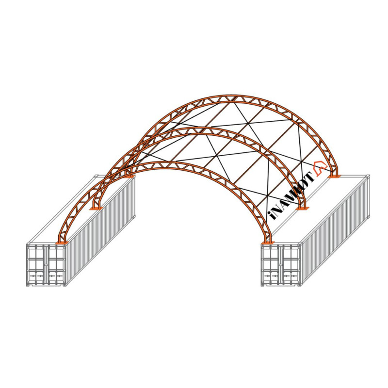 Zadaszenie kontenerowe podwójna rama 12x6 m C4020S