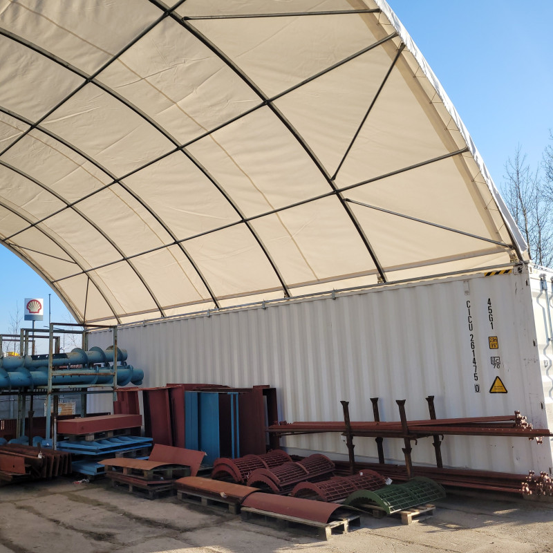 Coberturas entre contentores C4020QH 12×6 m