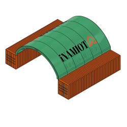 Στέγη εμπορευματοκιβωτίου C4040QH 12×12 m