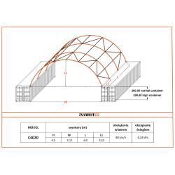 Zadaszenie kontenerowe C4020QH 12×6 mZadaszenie kontenerowe QH - szybki montaż bez spawania!
Zadaszenie kontenerowe C4020QH o powierzchni 72 m² to solidne, mobilne rozwiązanie, które idealnie nadaje się do zabezpieczenia przestrzeni pomiędzy kontenerami. Konstrukcja ta stanowi doskonałą ochronę przed niekorzystnymi warunkami atmosferycznymi, takimi jak deszcz, śnieg czy intensywne promieniowanie UV. Zadaszenie C4020QH zapewnia bezpieczne miejsce do przechowywania towarów, sprzętu lub materiałów budowlanych, a także może być wykorzystywane jako przestrzeń robocza.
Zadaszenia kontenerowe z serii QH nie wymagają spawania. Dzięki systemowi montażowemu, który jest oparty o system klamr montażowych nasze zadaszenie jest jeszcze prostsze w montażu. Specjalne uchwyt są przykręcane do elementów konstrukcyjnych kontenerów morskich, dzięki temu nie musisz spawać zadaszenia do dachu kontenera morskiego. Dzięki temu skróciliśmy wydatnie czas montażu zadaszenia oraz ułatwiliśmy demontaż.
Zadaszenie kontenerowe C4020QH 12×6 mZadaszenie kontenerowe QH - szybki montaż bez spawania!
Zadaszenie kontenerowe C4020QH o powierzchni 72 m² to solidne, mobilne rozwiązanie, które idealnie nadaje się do zabezpieczenia przestrzeni pomiędzy kontenerami. Konstrukcja ta stanowi doskonałą ochronę przed niekorzystnymi warunkami atmosferycznymi, takimi jak deszcz, śnieg czy intensywne promieniowanie UV. Zadaszenie C4020QH zapewnia bezpieczne miejsce do przechowywania towarów, sprzętu lub materiałów budowlanych, a także może być wykorzystywane jako przestrzeń robocza.
Zadaszenia kontenerowe z serii QH nie wymagają spawania. Dzięki systemowi montażowemu, który jest oparty o system klamr montażowych nasze zadaszenie jest jeszcze prostsze w montażu. Specjalne uchwyt są przykręcane do elementów konstrukcyjnych kontenerów morskich, dzięki temu nie musisz spawać zadaszenia do dachu kontenera morskiego. Dzięki temu skróciliśmy wydatnie czas montażu zadaszenia oraz ułatwiliśmy demontaż.