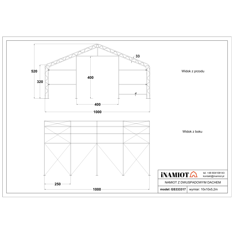 Namiot magazynowy 10x10  m GS333317