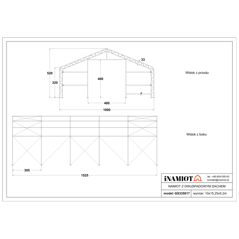 Carpa de almacenamiento de 10 x 15,25 m GS335017