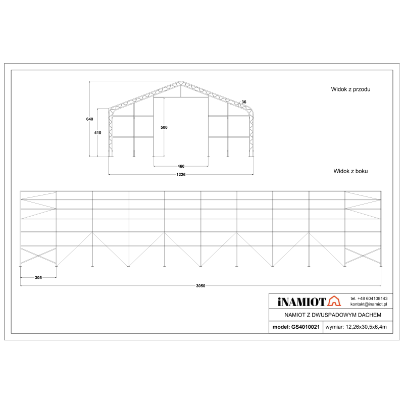 Raktársátor 12,2 x 30,50 m GS4010021