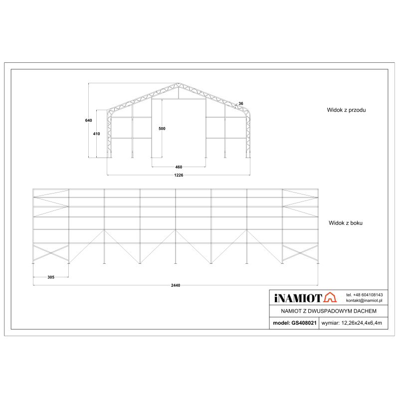 Τέντα αποθήκευσης 12,2 x 24,40 m GS408021