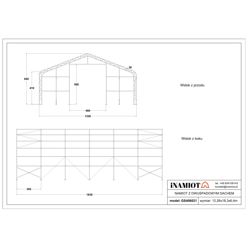GS406021 Шатор за складиштење, 12,2 x 18,3 м