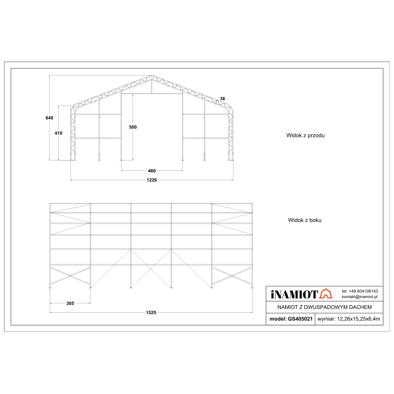 Skladovací stan 12,2 x 15,25 m GS405021