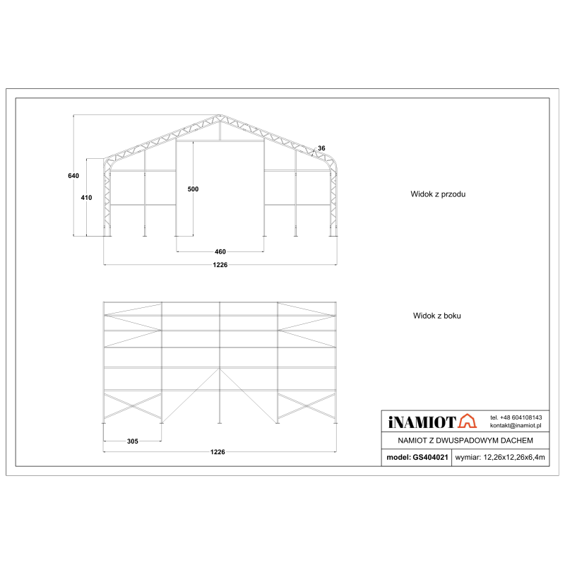 Opbevaringstelt 12,2 x 12,2 m GS404021