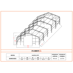 Namiot magazynowy 12.2 x 45.75 m GS4015021Namiot magazynowy 12 x 45 m GS4015021
Namiot magazynowy GS4015021 o wymiarach 12 x 45 m to nowoczesne rozwiązanie w obszarze magazynowania, składowania towarów i produktów, które sprawdzi się w różnych sektorach gospodarki, zapewniając wszechstronną i solidną przestrzeń. Jego solidna konstrukcja - rama wykonana z kratownicy punktowej - łatwość montażu oraz trwałe materiały czynią go idealnym wyborem dla przedsiębiorstw potrzebujących tymczasowej lub długoterminowej powierzchni składowania. Namiot magazynowy 12.2 x 45.75 m GS4015021Namiot magazynowy 12 x 45 m GS4015021
Namiot magazynowy GS4015021 o wymiarach 12 x 45 m to nowoczesne rozwiązanie w obszarze magazynowania, składowania towarów i produktów, które sprawdzi się w różnych sektorach gospodarki, zapewniając wszechstronną i solidną przestrzeń. Jego solidna konstrukcja - rama wykonana z kratownicy punktowej - łatwość montażu oraz trwałe materiały czynią go idealnym wyborem dla przedsiębiorstw potrzebujących tymczasowej lub długoterminowej powierzchni składowania.