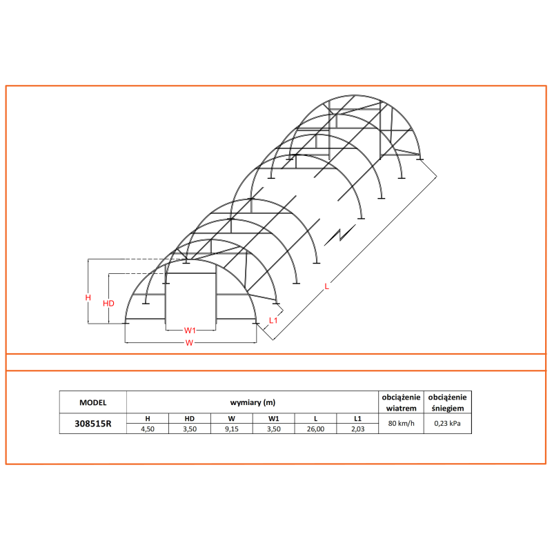 Arkos salė 308515R 9,15×26 m