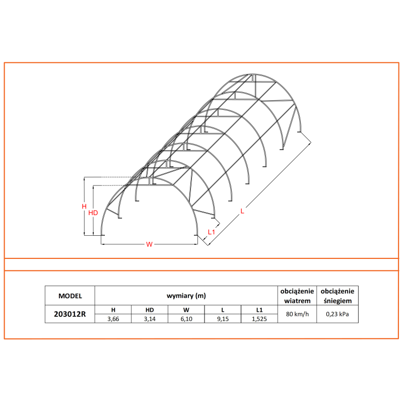 Arch Hall 6×9 m 203012P