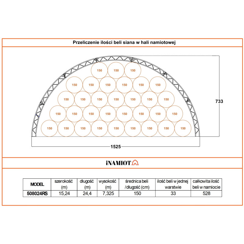 Tunnels agricoles 508025R 15,25×24,4 m